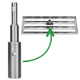 RISISANI® Handle Adapter for Gardena Tool Handles, Lawn Squeegee and Landscape Rake, V2A Stainless Steel, 100% Made in Germany, Quick Assembly