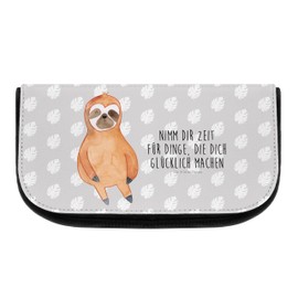 Mr. & Mrs. Panda Cosmetic Bag Sloth Satisfied, gray, Hand Drawn