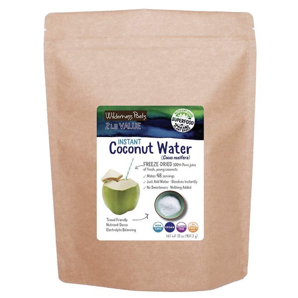 Wilderness Poets Coconut Water Powder - Freeze Dried - Instant Mix (32 Ounce)