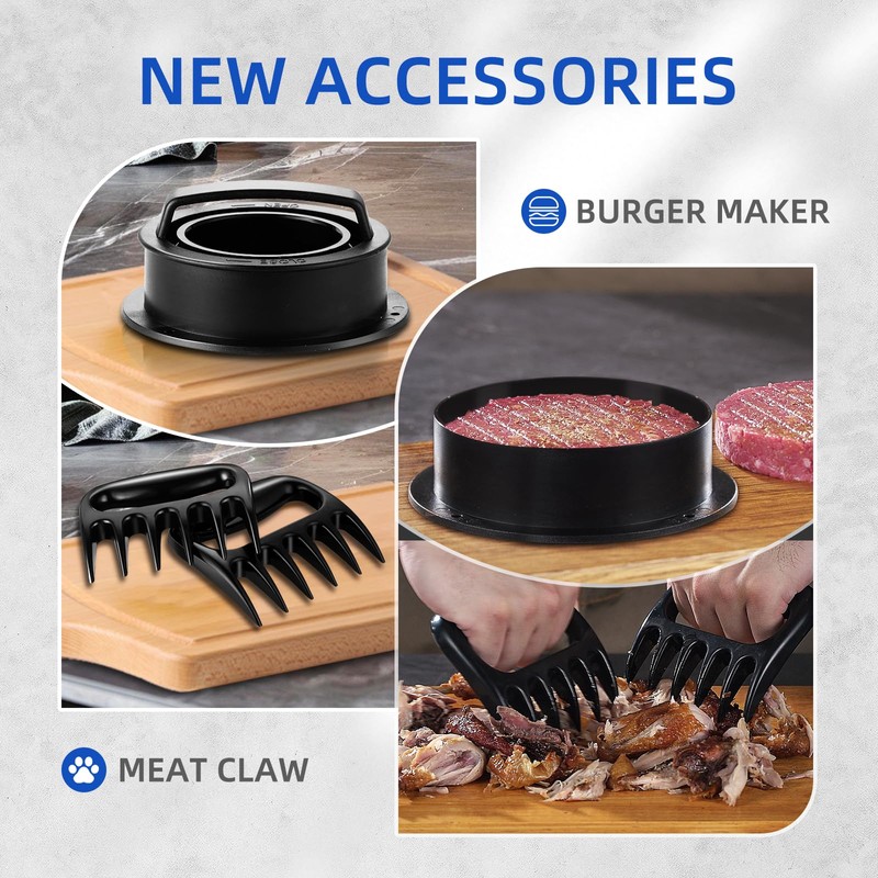 Electric Meat Grinder,3000W Max Stainless Steel Meat Mincer with 2