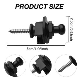 RTRTGS Guitar Strap Locks, Guitar Strap Buttons, Guitar Strap Buttons, Guitar Strap Locking Buttons for Classical Acoustic Electric Acoustic Guitar Bass Ukulele Pack of 2