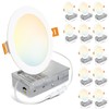 LVWIT 12 Pack LED Recessed Lighting 6 Inch with Junction