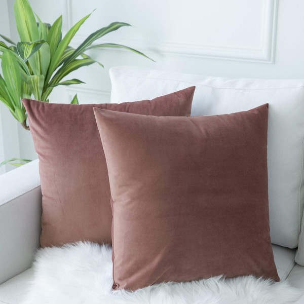 JUSPURBET Velvet Pillow Covers,Pack of 2 Decorative Throw Pillow case