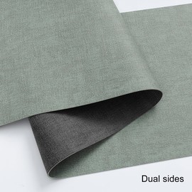 Chitomars Camino de Mesa, Camino de Mesa Moderno Doble Cara Camino de Mesa Antideslizantes Lavables Rustico Camino de Mesa Resistentes al Calor (Gris Verde Salvia, 40 x 240 cm)