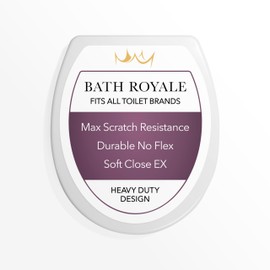 Bath Royale Slow Close Toilet Seat Round BR283-00 Heavy Duty & Scratch Resistant, Fits All Toilet Brands, MasterSuite Series