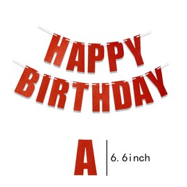 Aeniaza Happy Birthday Sign Red with Circle Confetti Garland Swirl Streamers for Men Women Birthday Party Set