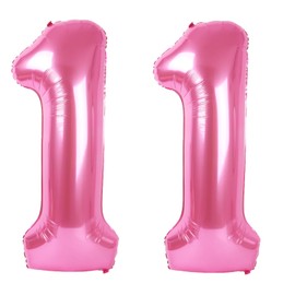 40 Inch Pink Number 11 Digital Balloon,Jumbo Mylar Foil Helium Balloon for 11 Balloons for Birthday Party,Wedding Anniversary Party Decorations
