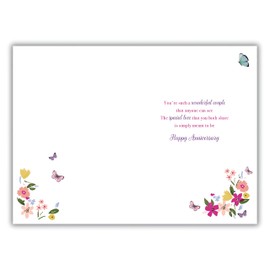 Noel Tatt Special Daughter and Son In Law Anniversary Card - Happy Anniversary Card with Contemporary Floral Cocktail Design - Anniversary Card for a Special Couple