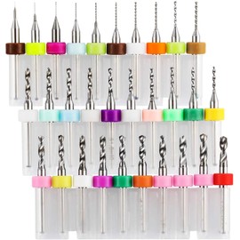 Genmitsu 30pcs PCB Drill Bits Set, 0.1mm-3.0mm, 1/8" Shank Spiral Flute CNC Router Bits for Print Circuit Board Jewelry CNC Engraving, PD30A