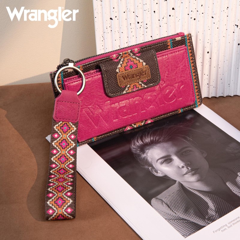 Wrangler Clutch Purse for Women Aztec Print Wristlet Wallet Credit