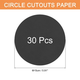 sourcing map 30 PCS Black Circle Cutouts Paper, 6 Inch Round Cutouts 200gsm/75lb Circle Cardstock for DIY Crafts Classroom Bulletin Board Decoration