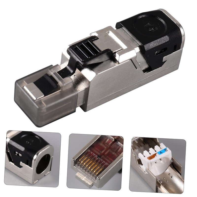 LABRIMP Shielded Connector Pass Through Modular Plug for Tool Installation