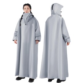 [Moerstar] レインコート メンズ レディース 自転車 ロング レインポンチョ バイク カッパ 超防水 防雨 防風 梅雨対策 豪雨対策 耐久性 男女兼用 ポンチョ 雨具 雨合羽 通勤 通学 アウトドア おしゃれ 快適 通気性 (グレー, M)