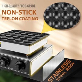 25PCS Mini Pancakes Maker Machine, 110V 950W Electric Mini Pancake Maker Commercial Mini Dutch Pancake Maker, Non-stick Small Pancake Maker Mini hotcakes machinefor Home Kitchen Restaurant Business