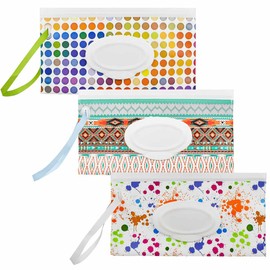 3 Pack Baby Wipes Dispenser - Portable, Refillable Travel Wipes Holder for Diaper Bag