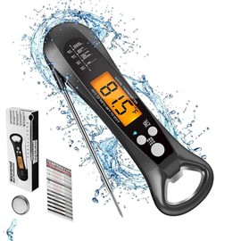 Zuchii Digital Meat Thermometer for Cooking & BBQ, Waterproof Backlight, Fast Instant Read Food Thermometer for Cooking & Grill, Candy, Steak, Super Fast Accurate &180° Foldaway Probe