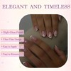 24PCS French White Press on Nails – Short Oval Shape