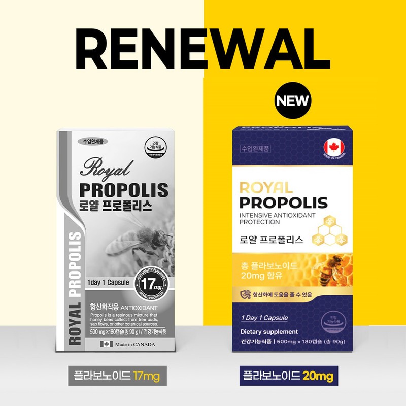 Royal Propolis Flavonoid Antioxidant Function, Large Capacity 180 Capsules, 6