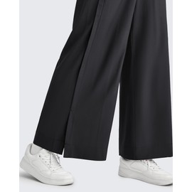 G4Free Travel Pants Women Casual Pants with Pockets Lightweight Elastic Waist Summer Pants for Woman Work Travel(Black,S,29")