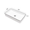 Couoko 24"x14" Rectangular Vessel Sink Above Counter Modern White with