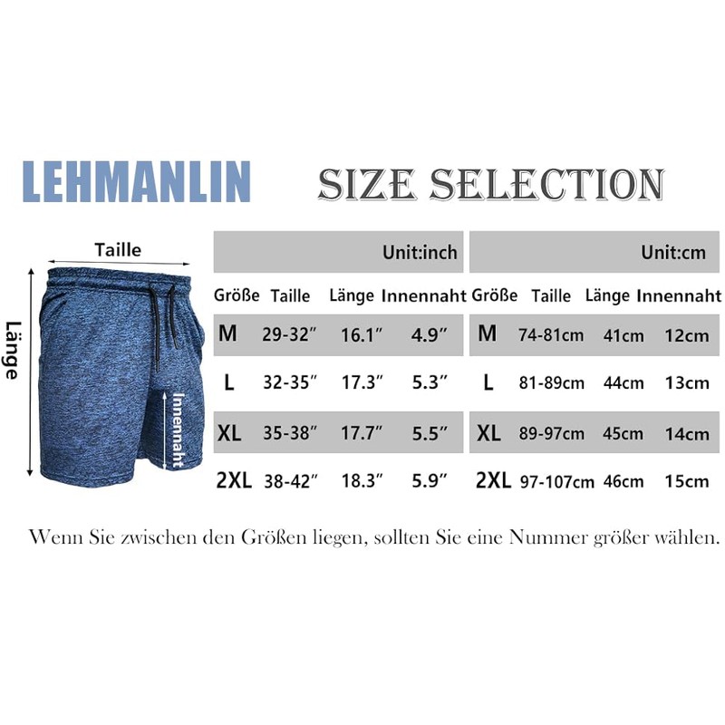 Lehmanlin Mens Sports Shorts Quick Dry Stretch Lightweight Track Pants