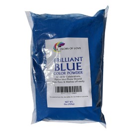 Colors of Love Blue Holi Color Powder - 15 Oz Bag - Ideal for events, bath bombs, youth group color wars, Holi events and more!