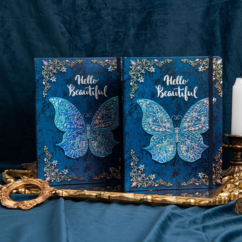 Ruled Journal Notebook, B5 3D Butterfly Embossed Hardcover Writing Journal