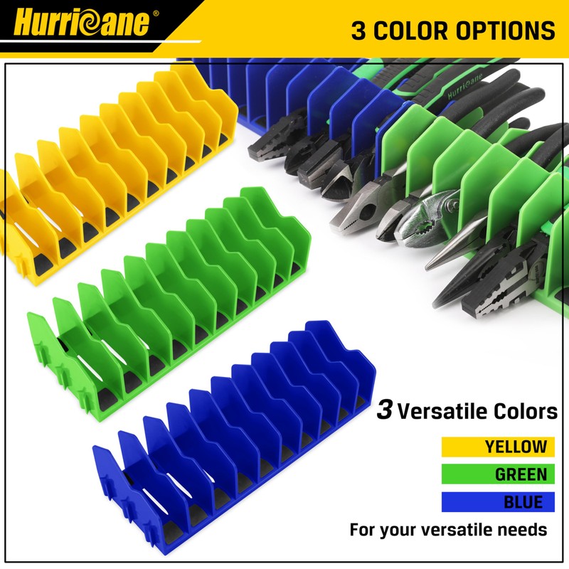 HURRICANE Plier Organizer Rack, 10-Slot Pliers Cutters Rack with Non-Slip