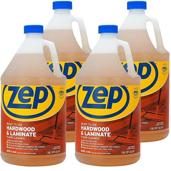 Zep Hardwood and Laminate Floor Cleaner - 1 Gal (Case of 4) - ZUHLF128 - Removes Spots, Stains and Scuffs. Cleans and Restores Shine