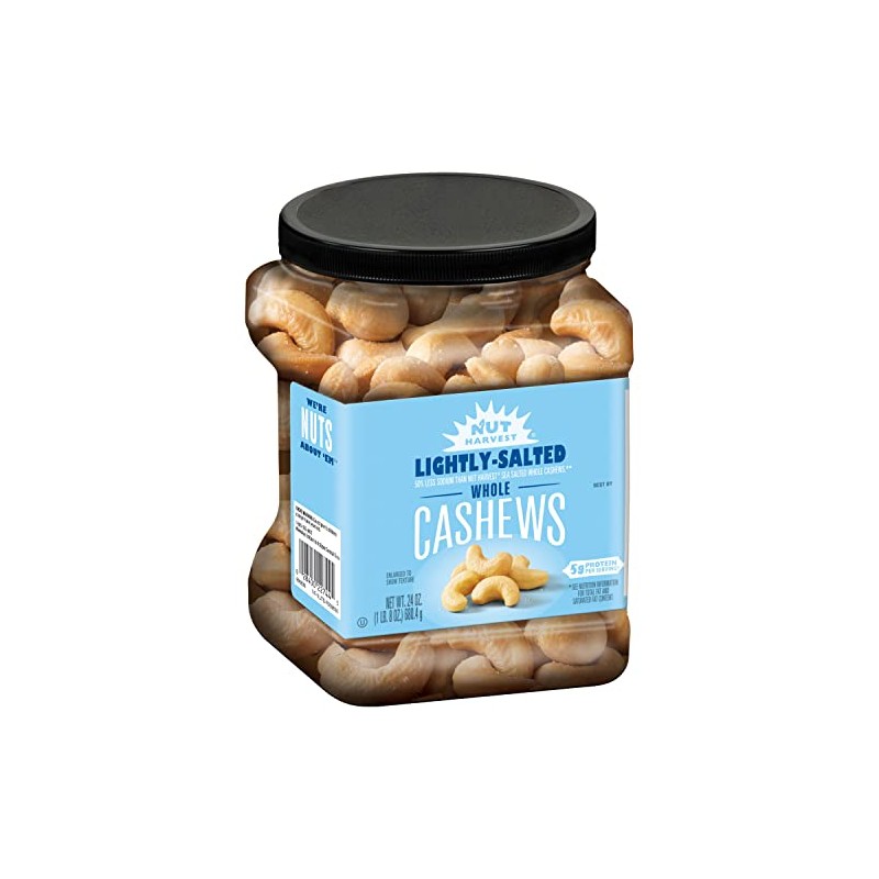 Nut Harvest, Lightly Salted Cashews, 24 Ounce Jar