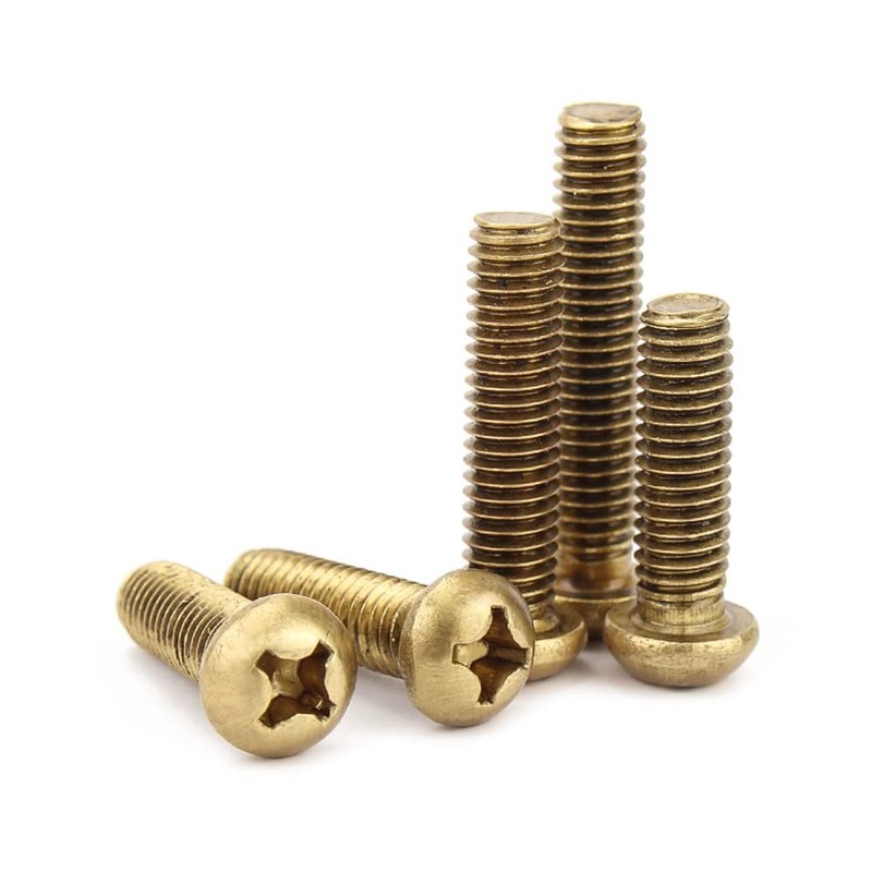 CONPHERON Brass Cross Round Head Screws Brass Screws Machine Screws