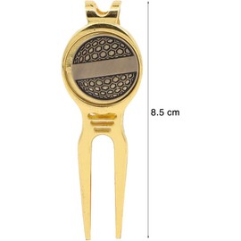 Boerni 2 in 1 Metal Golf Divot Tool, Portable Golden Golf Pitch Repairer Mark Repair Tool with Magnetic Ball Marker Golf Accessories for Repair Green Golf Lovers Men Women Golfer