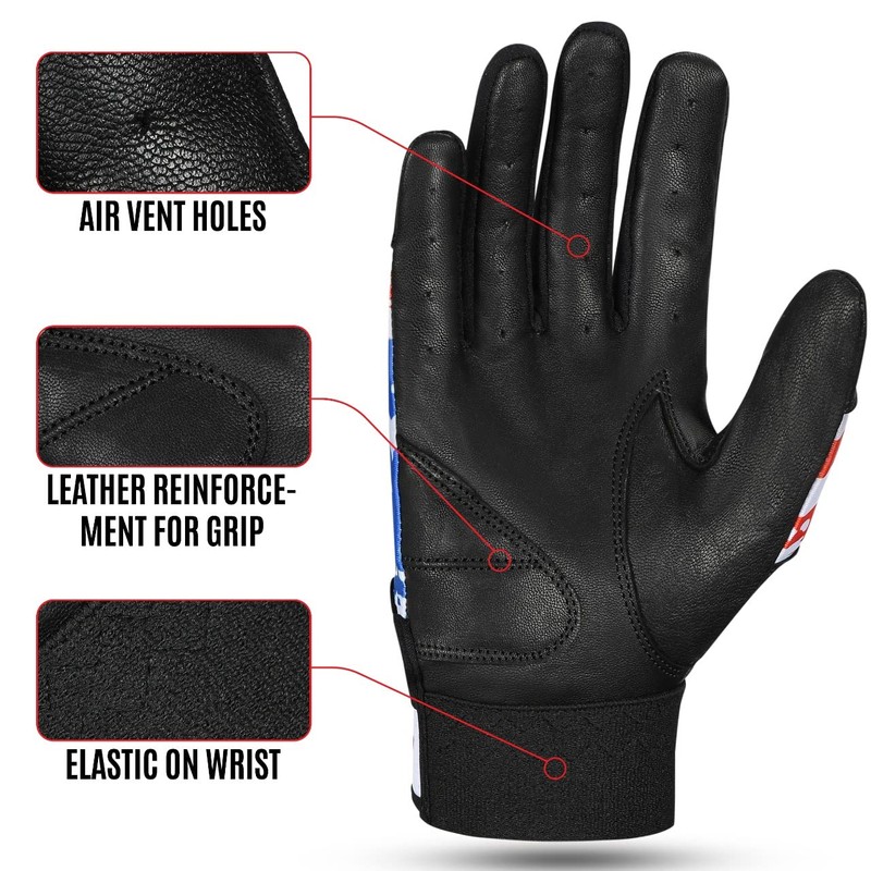 Hushe' Baseball Batting Gloves (X-Large, Adult)