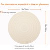 15" Round Beige Plastic Placemats Set of 8, Waterproof Table