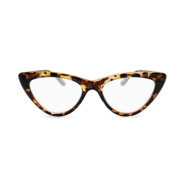 2SeeLife Animal Print Cat Eye Reading Glasses for Women: Fully Magnified Lenses | Tortoise, 1.50