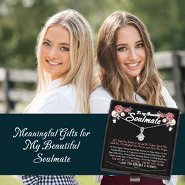 Nymerianoble Soulmate Necklace for Women Silver Pendant to My Soulmate Necklace for Women Teen Girls Birthday Graduation Soulmate Gifts for Her Best Friend Bff