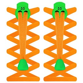 55 Sport FLAT Elastic Lock Shoelaces (Neon Orange)