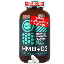 ALL-WOUNDS- WILD FUEL HMB Suplementos con Vitamina D31,000 MG Fitness Support 3 Meses 180 Cápsulas