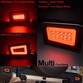 H2 LED Brake Turn Signal Lights Assembly for 2005 2006 2007 2008 2009 Hummer H2 Smoked Lens Rear Bumper Reflector LED Tail TailLights Braking Stop DRL Daytime Running Parking Lamps 15100039 15100038