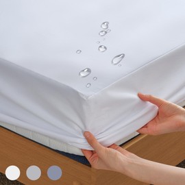 Z-HOM Fitted Sheet Waterproof, Microfibre, Waterproof Bed Sheet with Waterproof Plastic Layer, Mattress Height up to 30 cm, Oeko-Tex Certified (White, 160 x 200 x 30 cm)