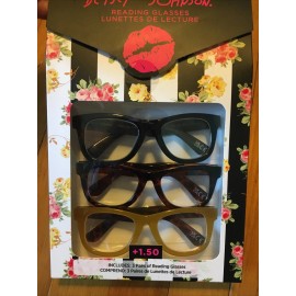 Betsey Johnson NIB Betsey Johnson 3 Pair THICK Multi COLOR Readers Reading  Glasses +1.50