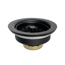 MAX DISPOSER Kitchen Sink Drain Assembly 3-1/2 Inch - Kitchen Sink Strainer Stainless Steel Basket with Stopper - Rustproof & Leak-Proof Design for Standard American Drain Holes, Black