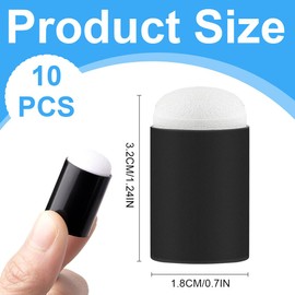 EIHI Pack of 10 Painting Sponge Fingers, Black Finger Sponge Daubers Durable Plastic Handle Craft Drawing Sponge for Painting Art Ink Craft Chalk Cards Making (3.1 x 1.75 cm), b