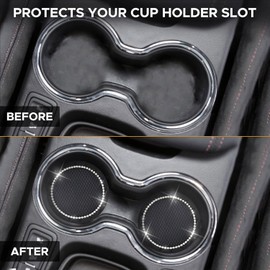 2PCS for Saints Car Cup Holder Coasters Accessories, 2.75-Inch Car Interior Coasters Accessories for Football Fans, Durable Non Slip Silicone Mat for All Vehicles