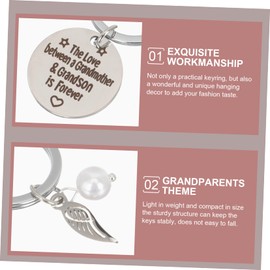 Healvian Grandma Keyring Stainless Steel Keychains Cute Design Backpack Hanging Ornament