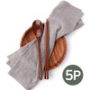 Nature Wood Cutlery Set for 5 / Lacquered Wooden Spoons