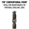 Drill America 1/16" High Speed Steel Polished Drill Bit (Pack