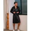 Irdcomps Men's Satin Robe Kimono Dressing Gown Long Bathrobe Lightweight