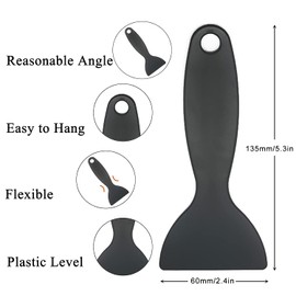 10 Pcs Plastic Scraper,Plastic Spatula Paint Scrapers, Flexible Resin Scraper, Putty Knife Set, Mobile Phone Film Decal Sticker Scraper Installation Tool, Air Bubble Remover (Black, Yellow)