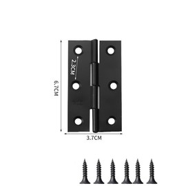 Lohill Pack of 4 Black Hinges Foldable 67 mm x 37 mm, Stainless Steel Hinge Piano Hinge Hinges Small Hinge Hinge Door Hinge for Doors Windows Cabinets with 24 Pieces Screws